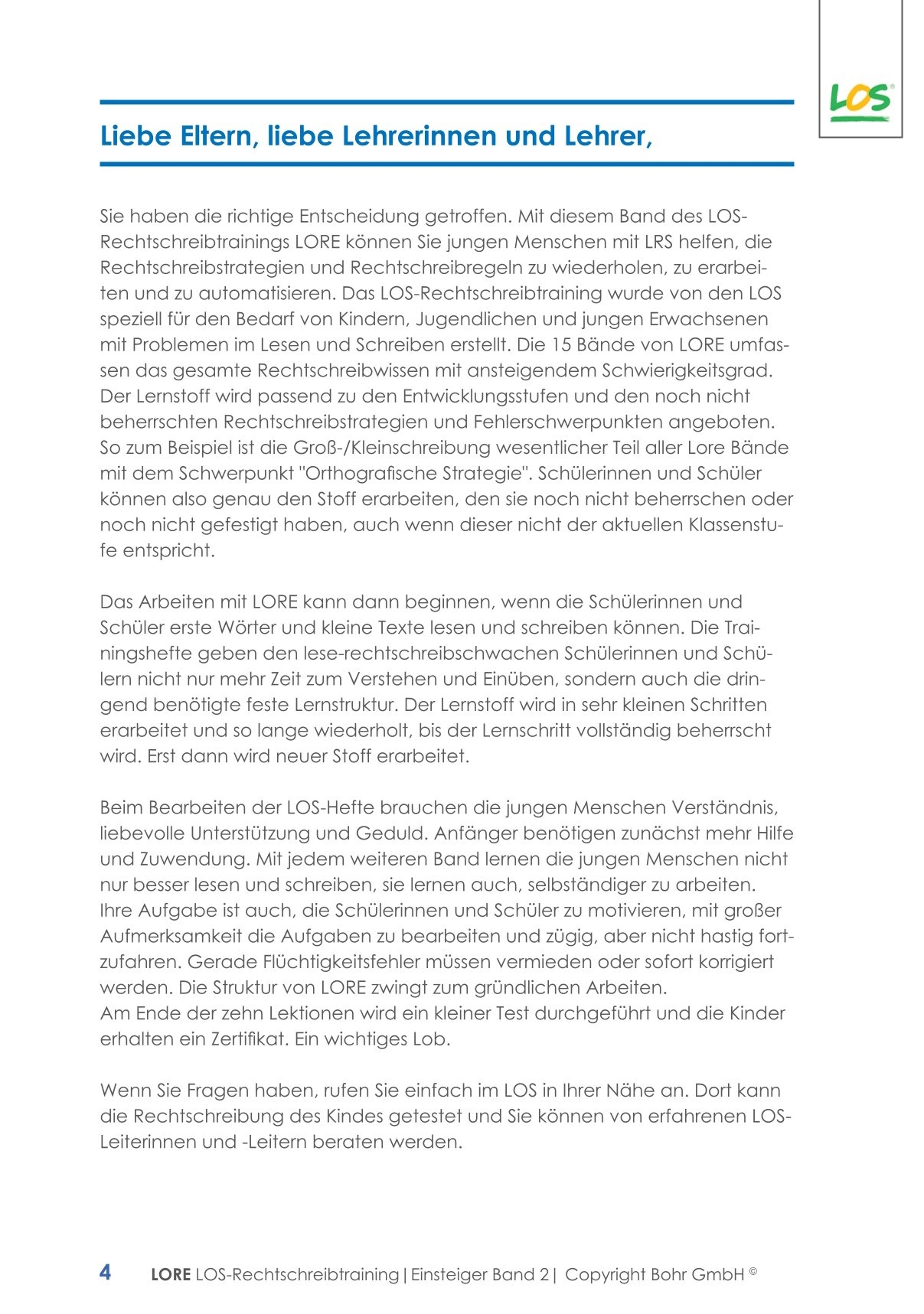 LORE Einsteiger 2 Beschreibung