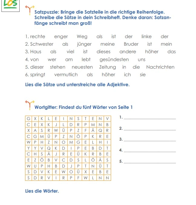 LORE - das LOS-Rechtschreibtraining Einsteiger plus Band 2 - Beispielseite