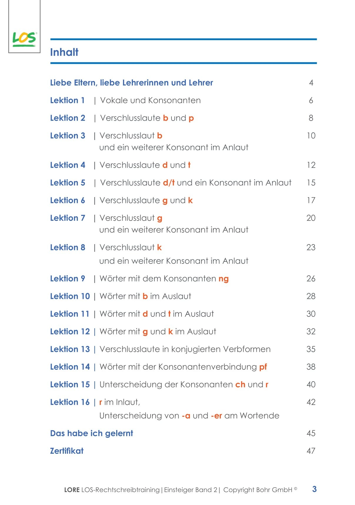 LORE Einsteiger 2 Inhalt