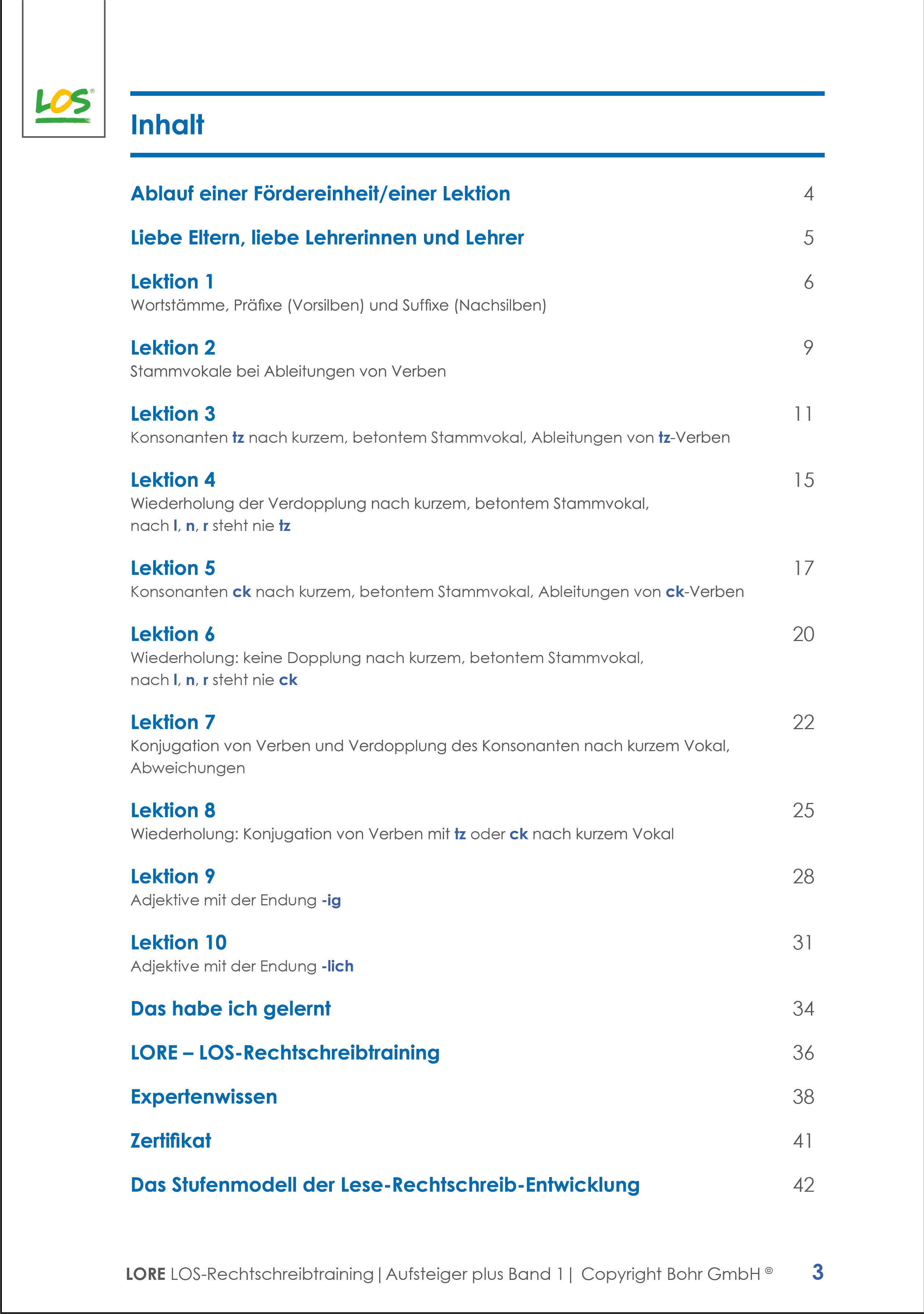 LORE – eine Wiederholung und Festigung des gesamten Rechtschreibwissens