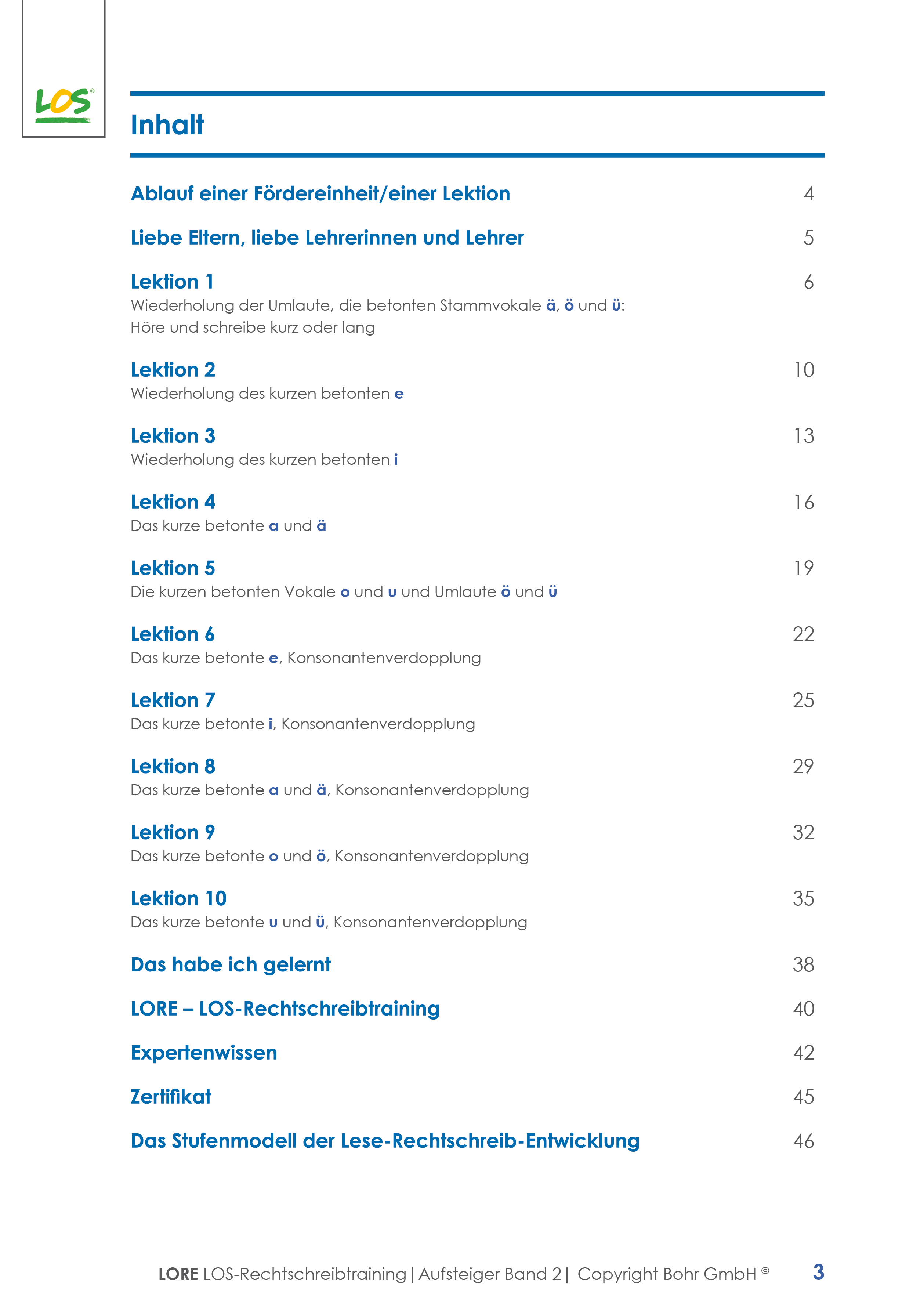 LORE – eine Wiederholung und Festigung des gesamten Rechtschreibwissens